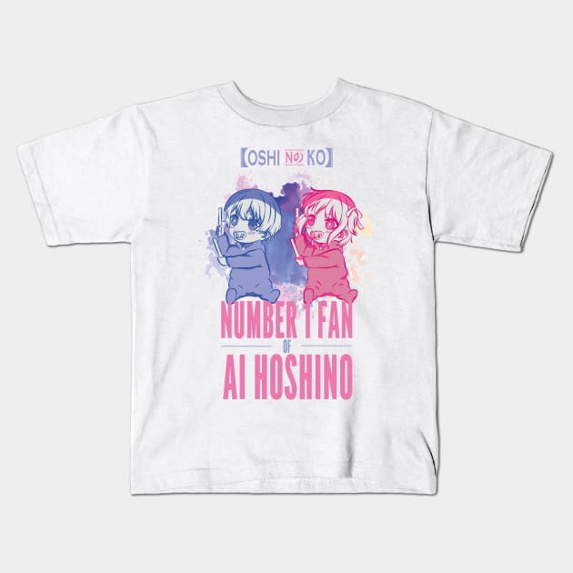 OSHI NO KO: NUMBER 1 FAN OF AI HOSHINO (WHITE) Kids T-Shirt by FunGangStore